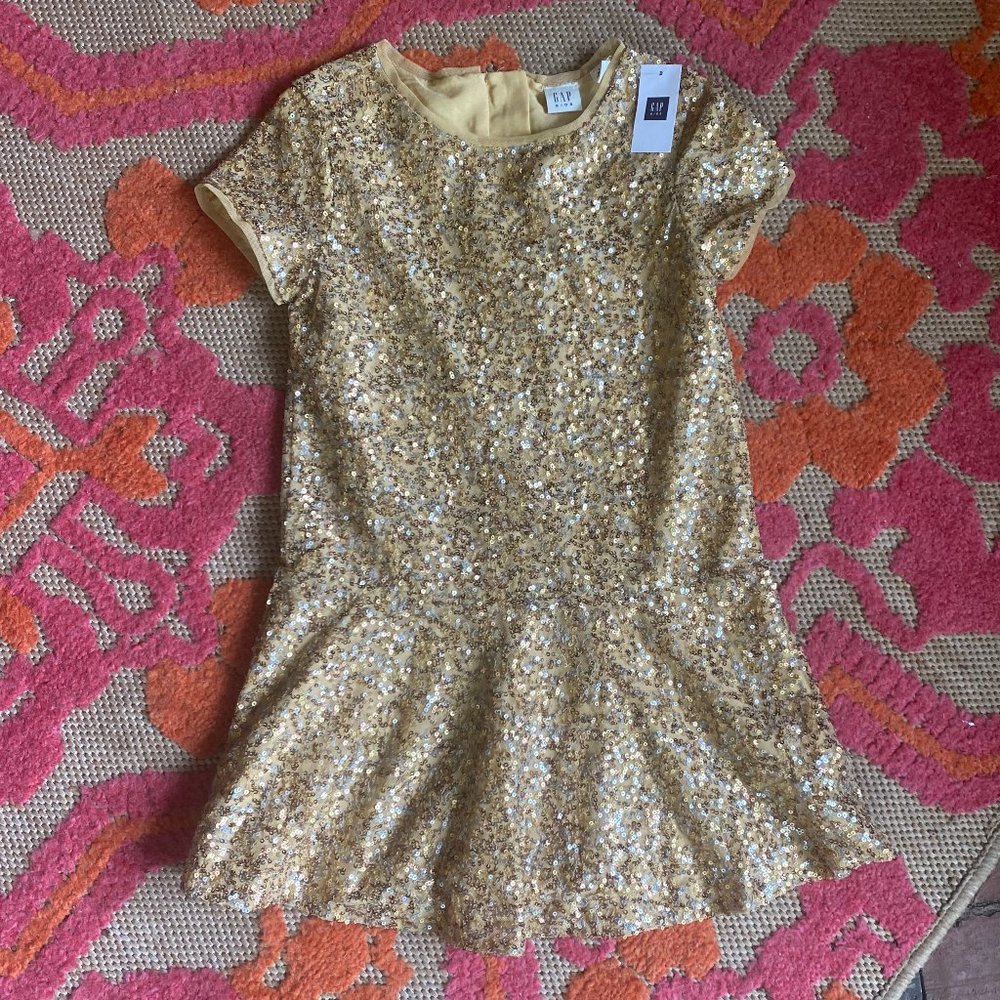 Gap Kids Size NWT S (6-7) Metallic Sequin Dress